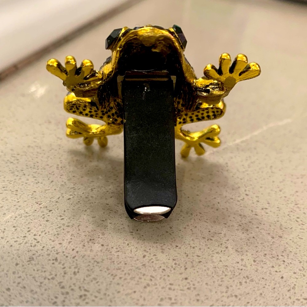 Car Vent Clip Good Luck Purple/Black Rhinestone Frog Prince (Horizontal Vent) - Picture 6 of 7